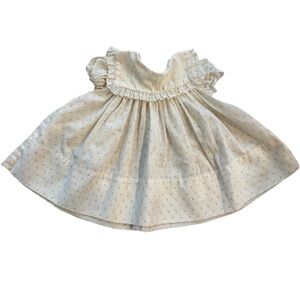 C.I Castro‎ & Co white cotton pink rosette print baby girl dress VTG 6 mos sweet